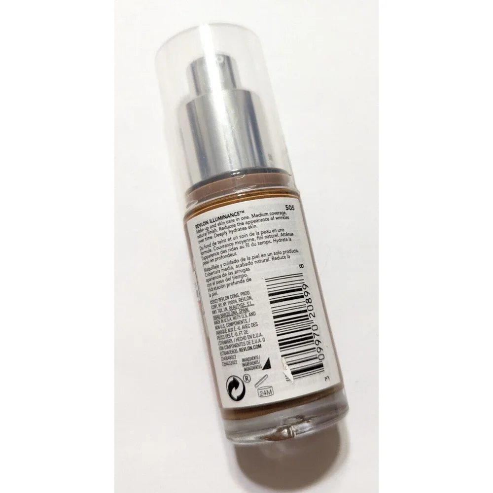 Revlon Illuminance Skin-Caring Liquid Foundation, Hyaluronic Acid 505 Rich Sand